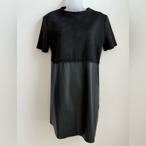 Zara Suede&Faux Leather Shift Dress